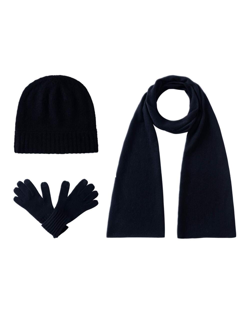 1456 ’s 100% Pure Cashmere Scarf, Gloves, Beanie Hat Gift Box Set